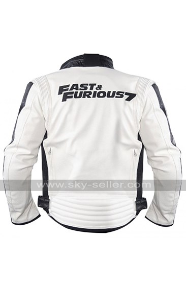 Leather Jackets: Fast and Furioius 7 Premiere Vin Diesel White Jacket