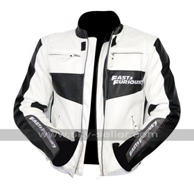 Leather Jackets: Fast and Furioius 7 Premiere Vin Diesel White Jacket
